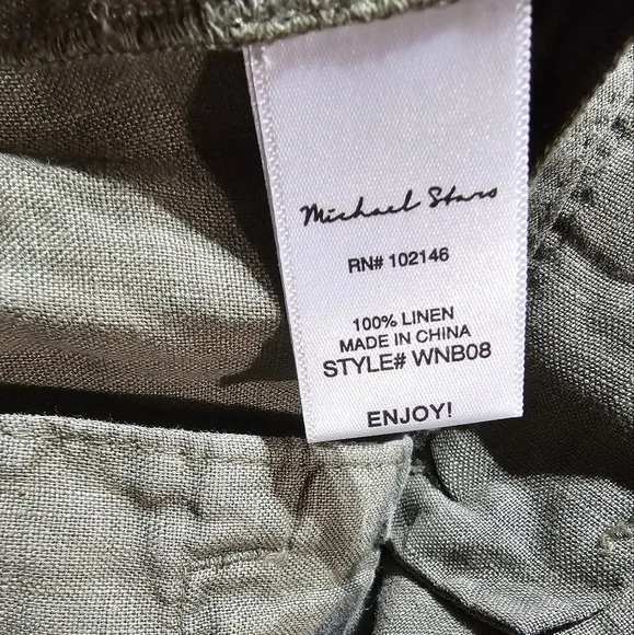 Michael Stars Paulette Linen Short in camo green