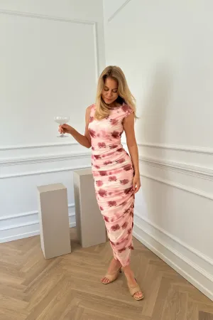 MiraIC Mesh Kjole - Rosa print
