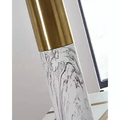 Modern Table Lamps in White and Gray Faux Marble (Set of 2)