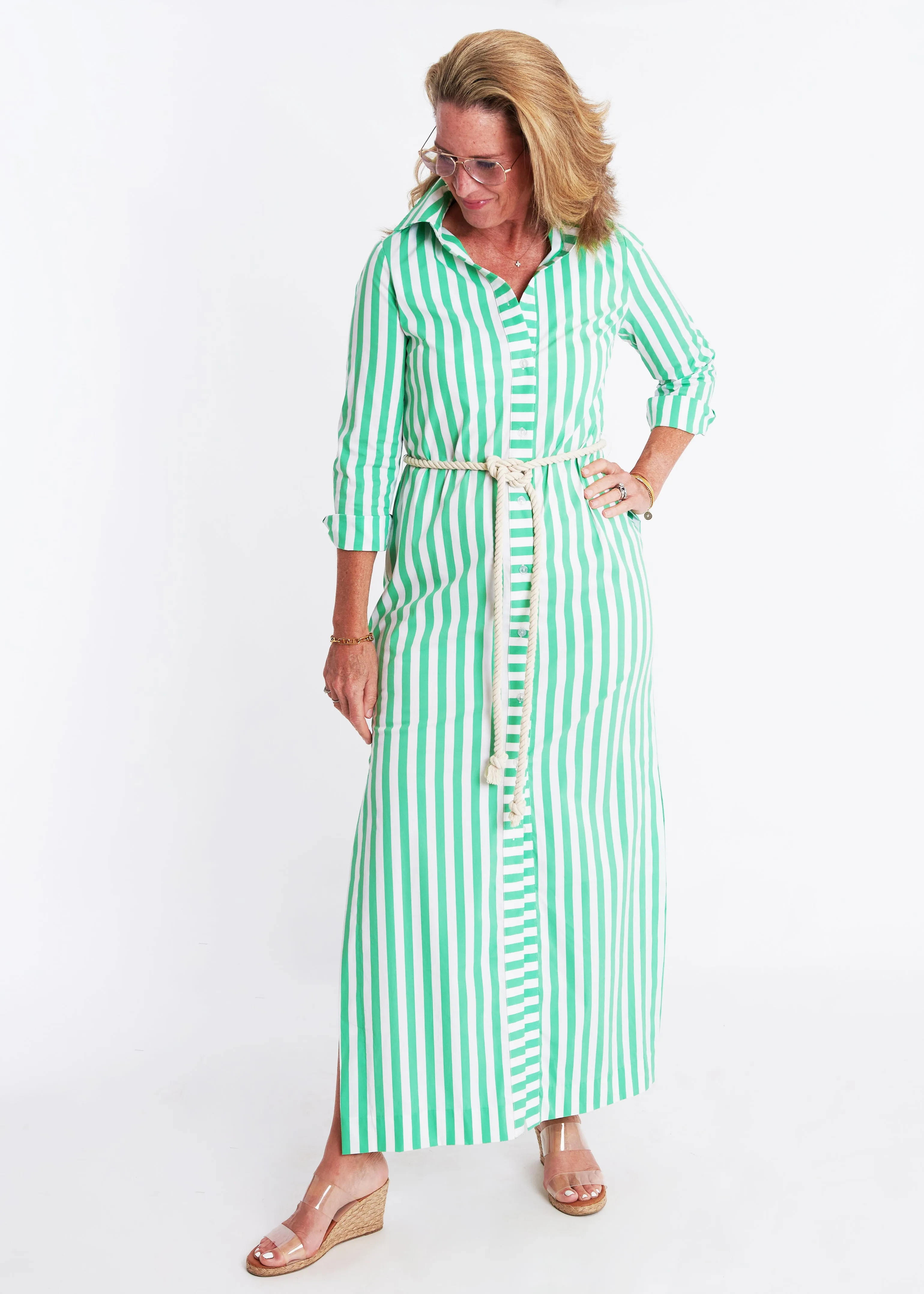 Monteith Caftan - Green Stripe