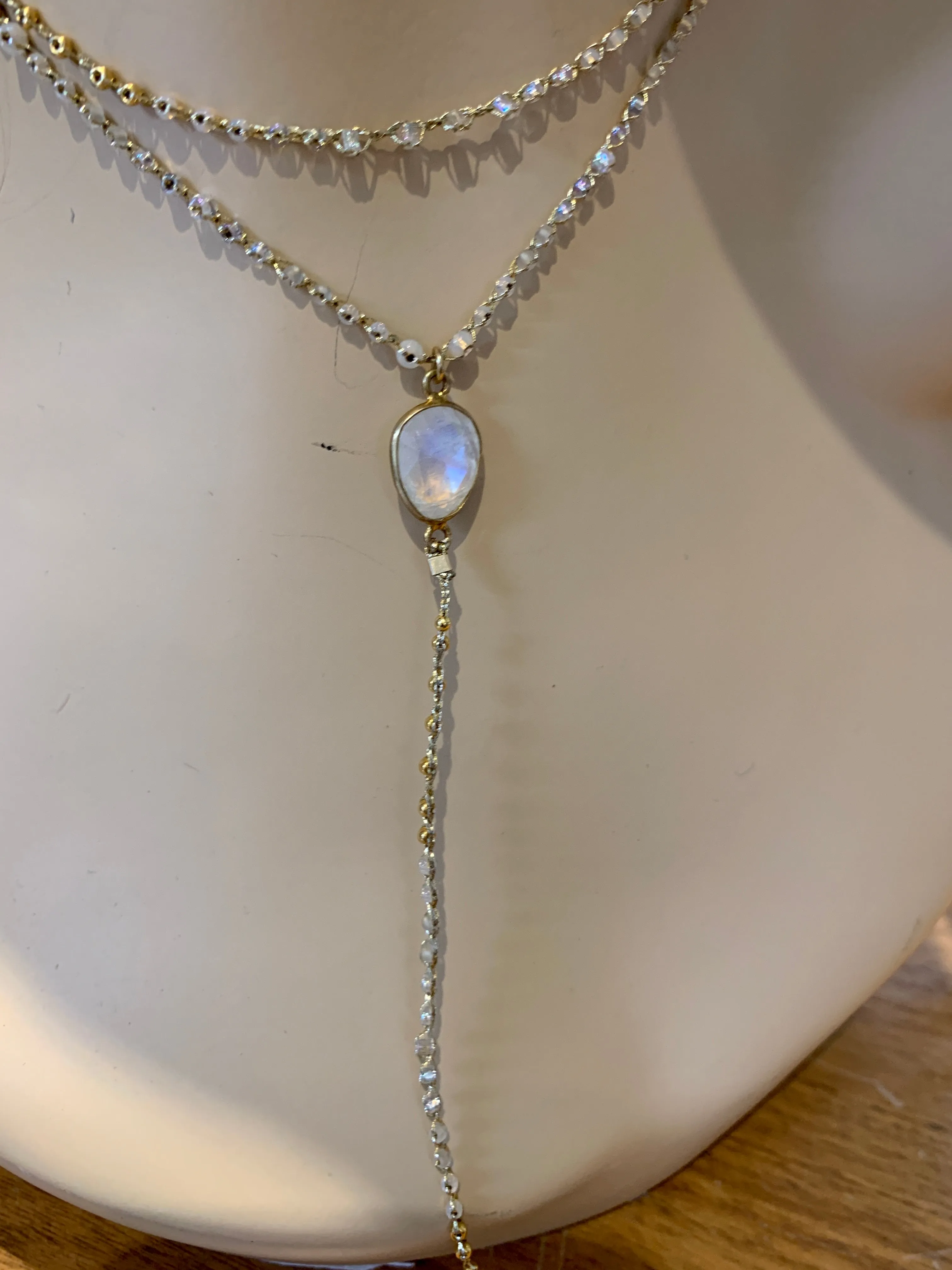 Moonstone Layered Lariat