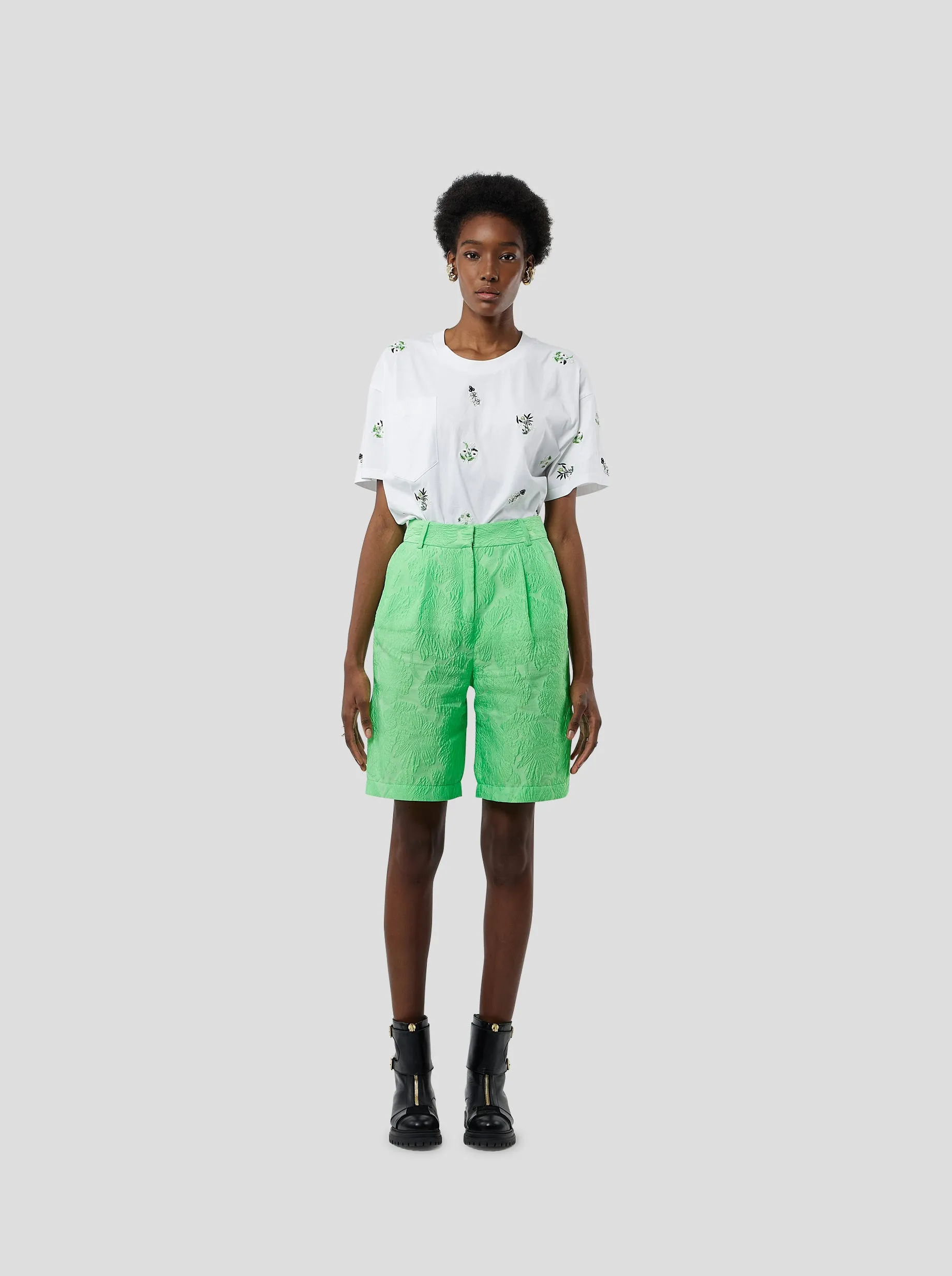 Moor bermuda in embossed Cactus