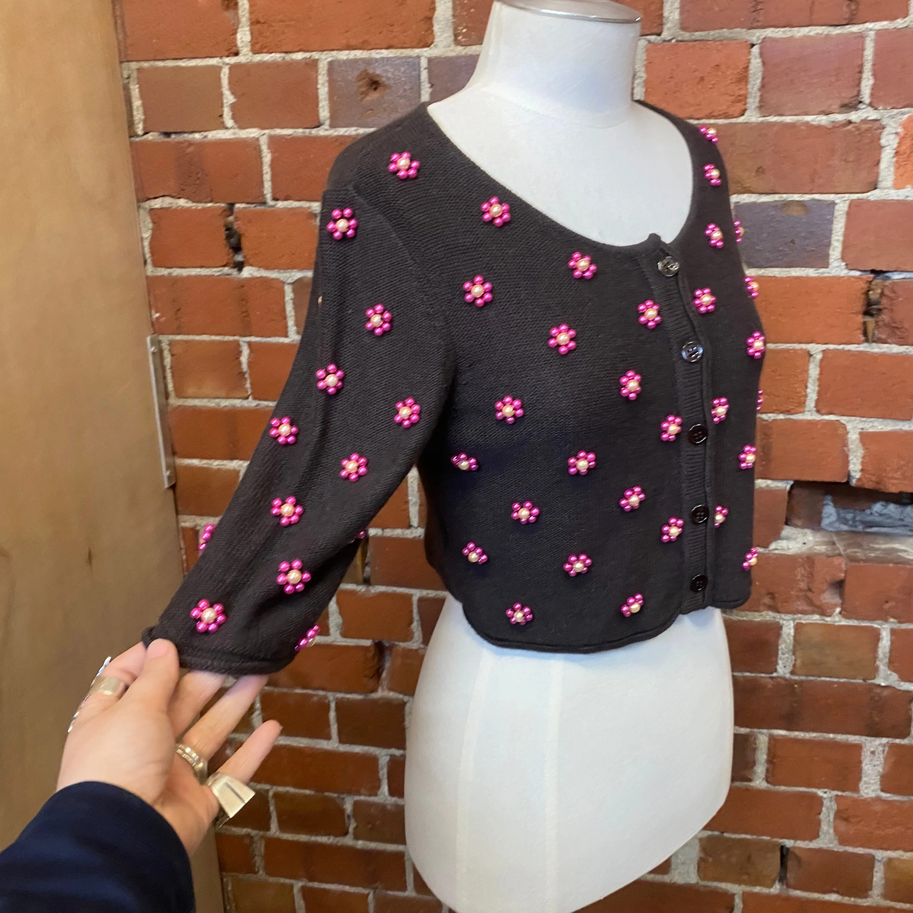 MOSCHINO 1990s (new with tags) beaded cardy