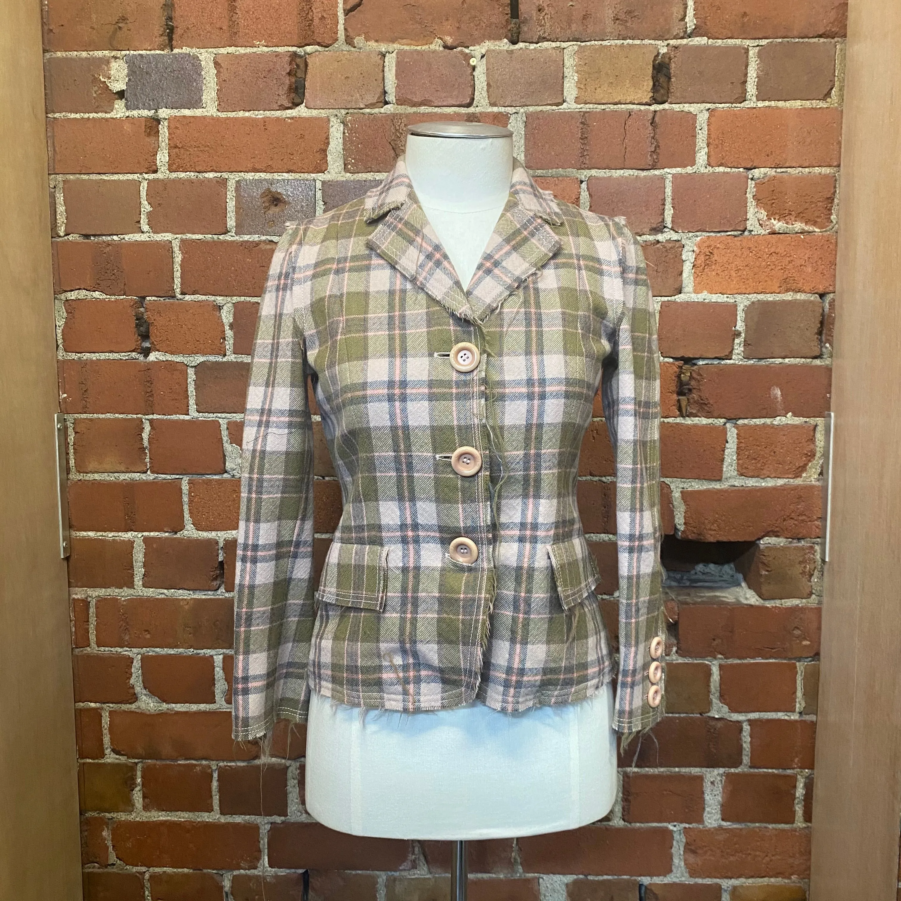 MOSCHINO tartan wool jacket