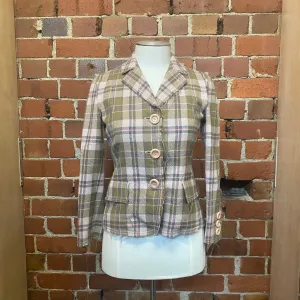 MOSCHINO tartan wool jacket