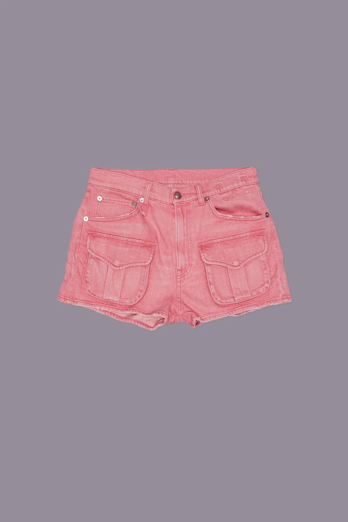 MULTI POCKET SHORTS - CORAL STRETCH