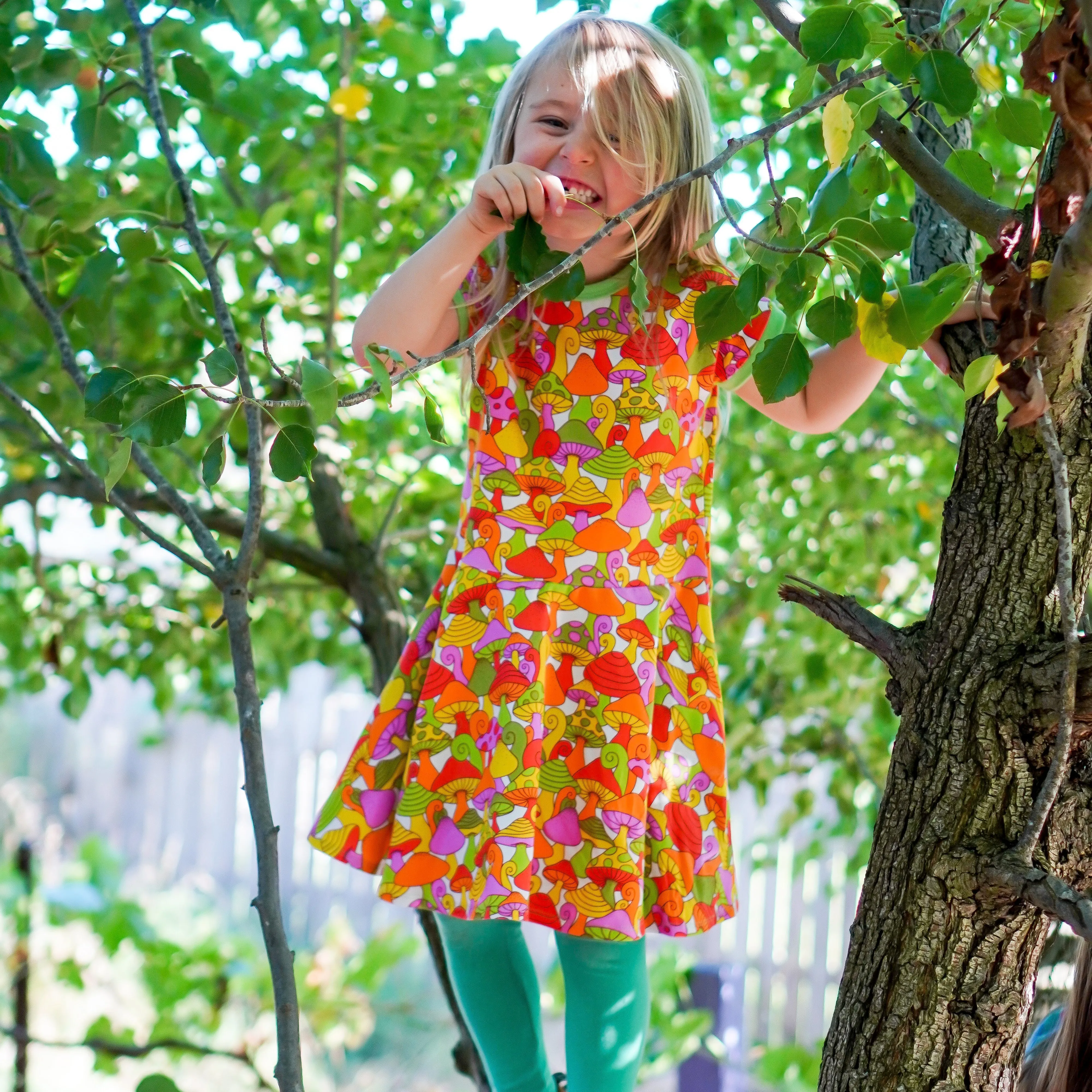 Mushroom Treasure Short Sleeve Dress - 2 Left Size 2-3 & 9-10 years