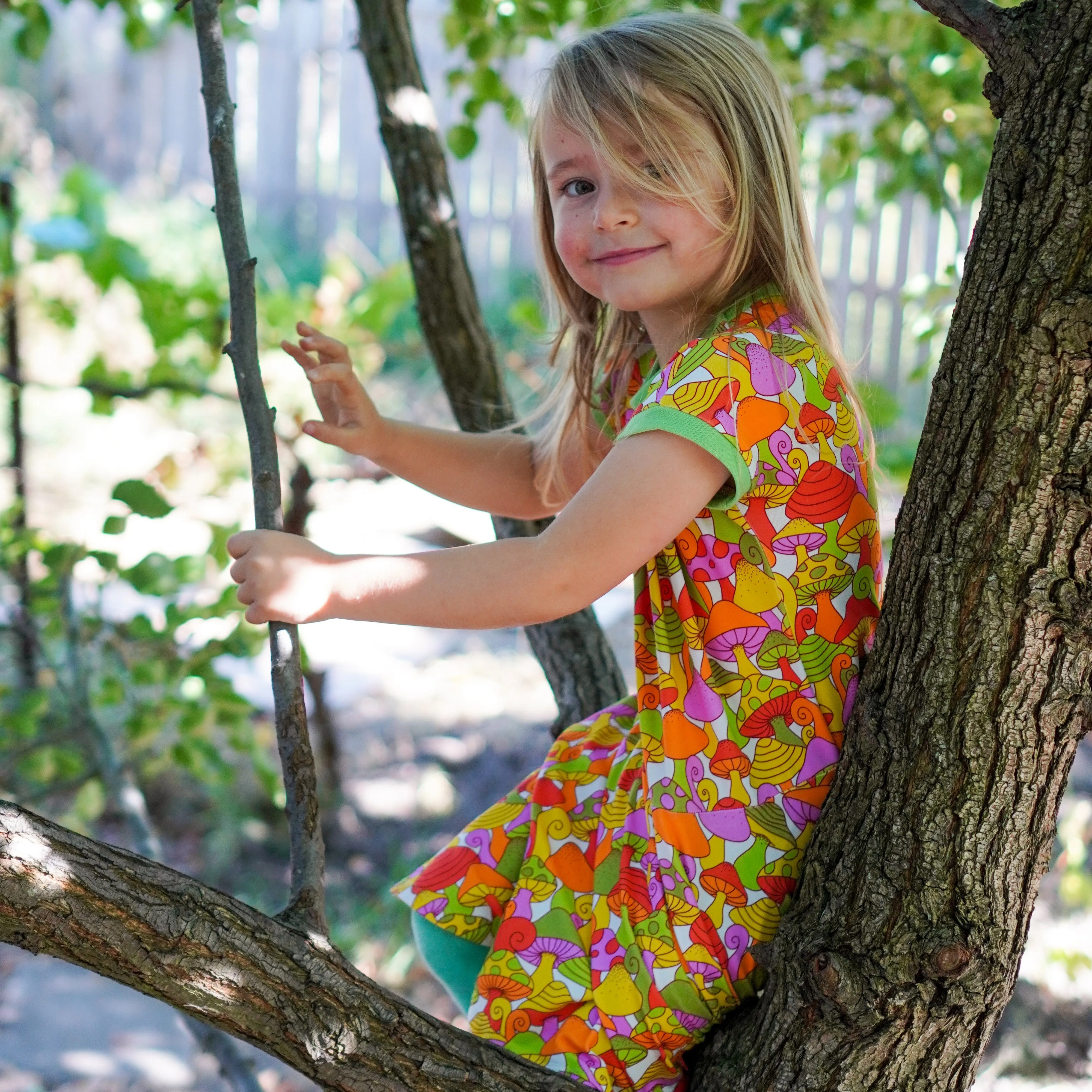 Mushroom Treasure Short Sleeve Dress - 2 Left Size 2-3 & 9-10 years