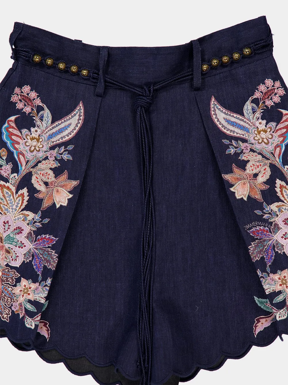 Navy Casual Fit Shorts with Rhiannon Tuck