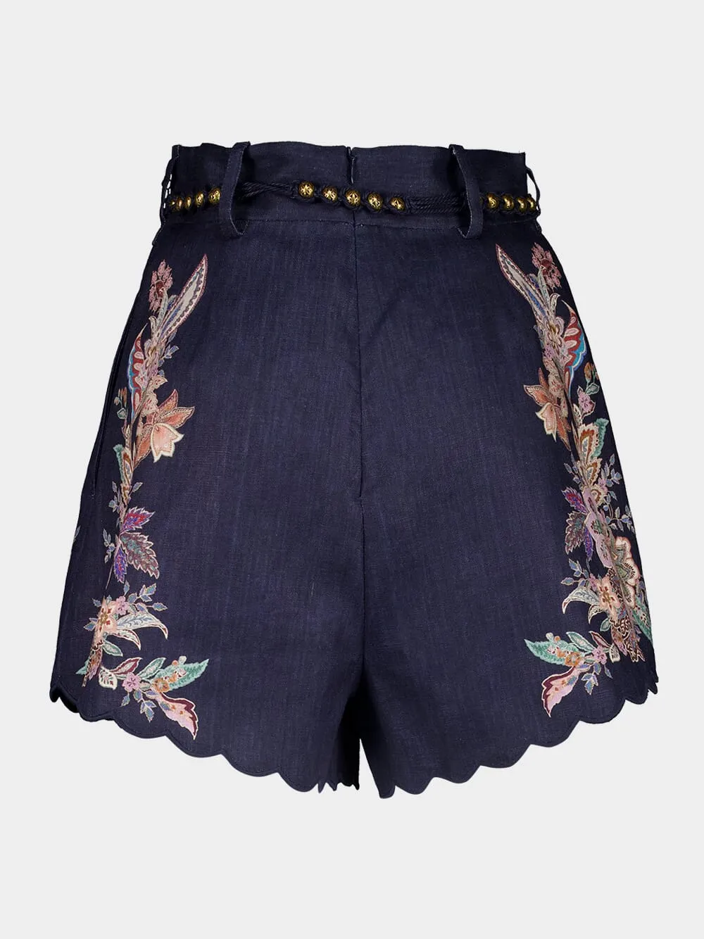 Navy Casual Fit Shorts with Rhiannon Tuck