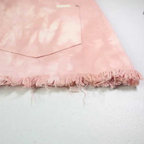 NEW  7 For All Mankind Monroe Pink Tie-dye High Rise Jean Cutoff Shorts Women 32