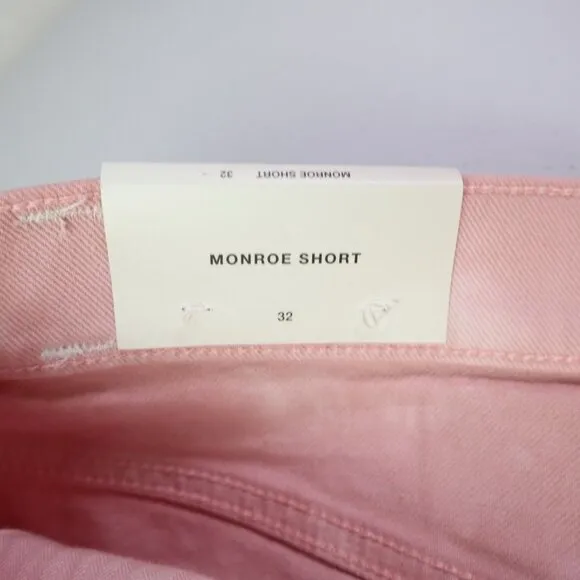 NEW  7 For All Mankind Monroe Pink Tie-dye High Rise Jean Cutoff Shorts Women 32