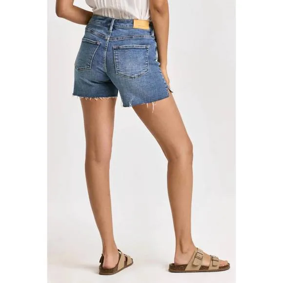 NEW DEAR JOHN DENIM julian monocloud high rise shorts in medium wash