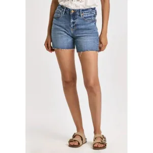 NEW DEAR JOHN DENIM julian monocloud high rise shorts in medium wash
