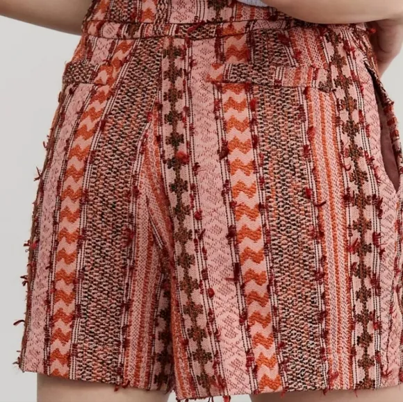 NEW Eva Franco Mila Textured High Waisted Shorts Macedonia 6