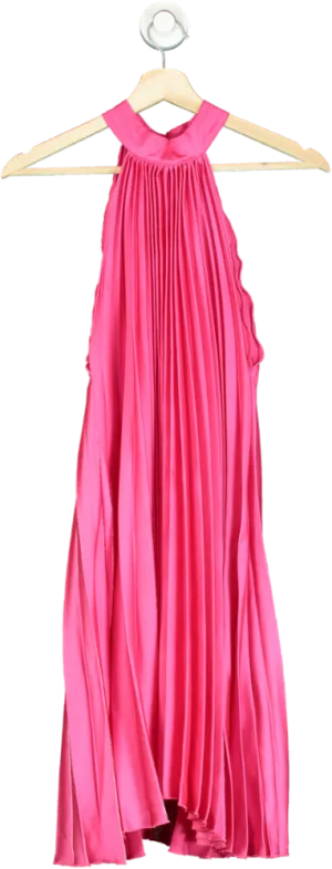 New Look Pink Pleated Halter Dress UK 12