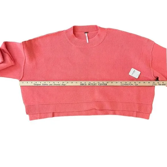 New Free People Easy Street CropPullover, XL Guava Juice Coral