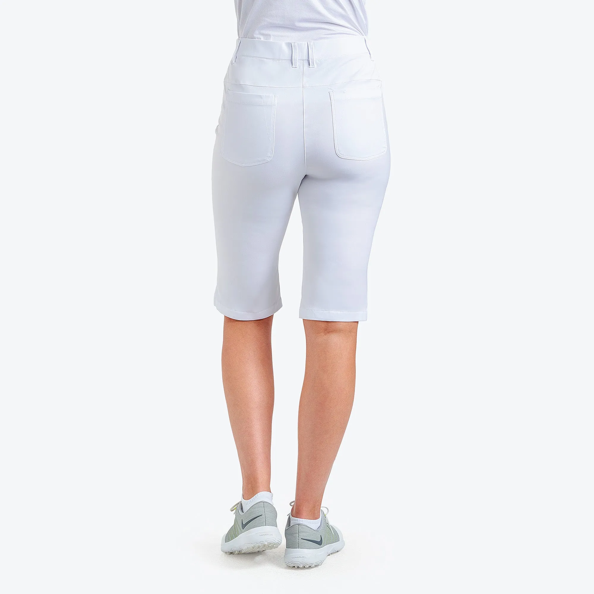 Nivo Ladies Nalini Long Ladies Golf Shorts - White -  Inseam 36CM