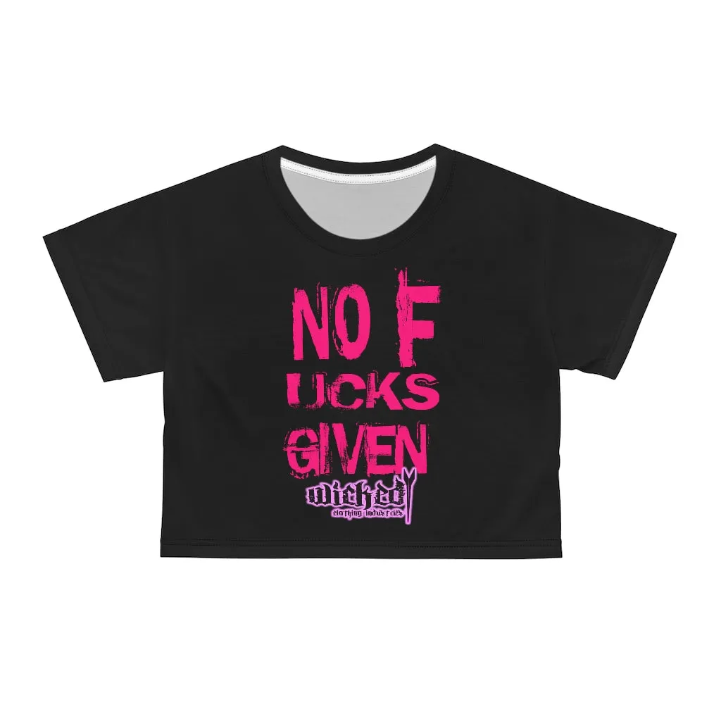 No Fucks Given/ Black Women's CropTop Tee Shirt