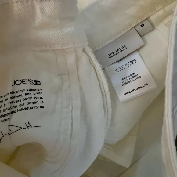 NWOT Women’s Joe's The Jessie Frayed High Waist  White Shorts - Sz 28