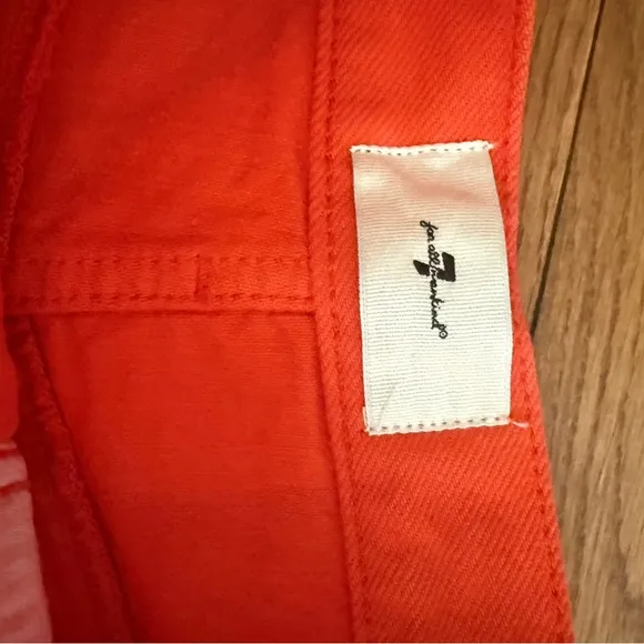 NWT. 7 For All Mankind - Ruby Easy Short. Jean Short. Orange. Size 24.