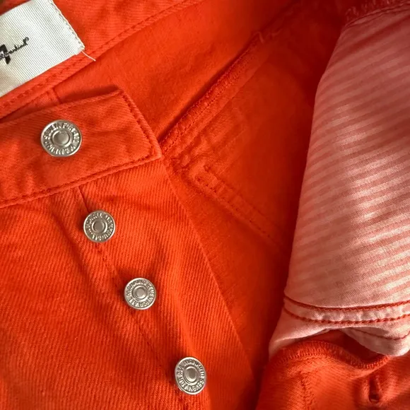 NWT. 7 For All Mankind - Ruby Easy Short. Jean Short. Orange. Size 24.