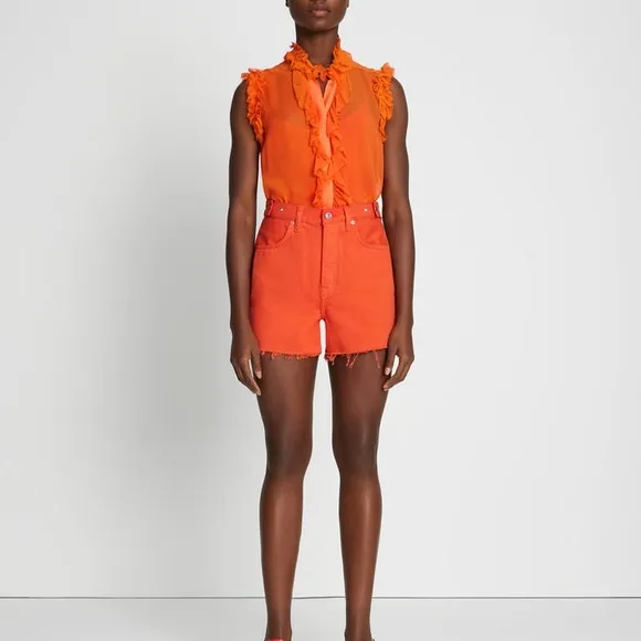 NWT. 7 For All Mankind - Ruby Easy Short. Jean Short. Orange. Size 24.