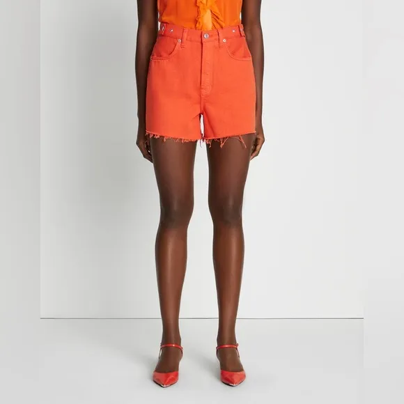 NWT. 7 For All Mankind - Ruby Easy Short. Jean Short. Orange. Size 24.