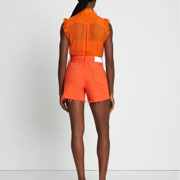 NWT. 7 For All Mankind - Ruby Easy Short. Jean Short. Orange. Size 24.