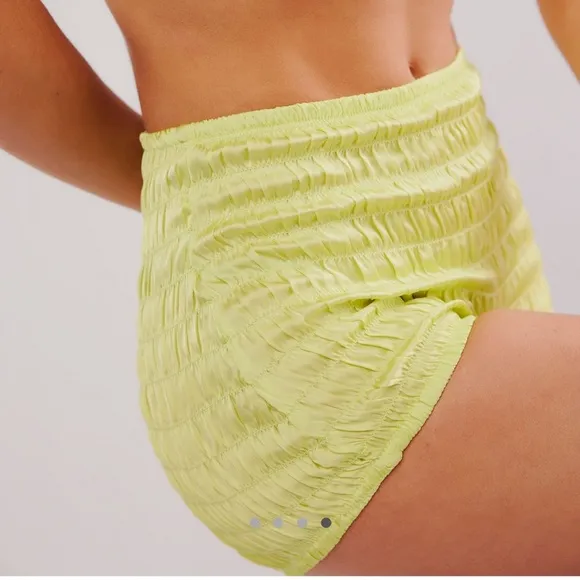 NWT Free People Ruched Shorties in Sunny Lime size XS