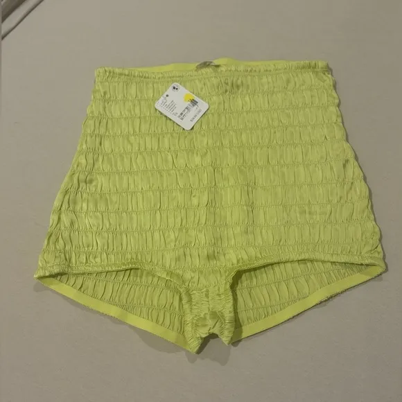 NWT Free People Ruched Shorties in Sunny Lime size XS