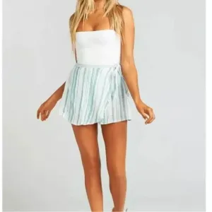 NWT Show Me Your Mumu The Great Wrap Shorts in Point Dume Stripe Size Large