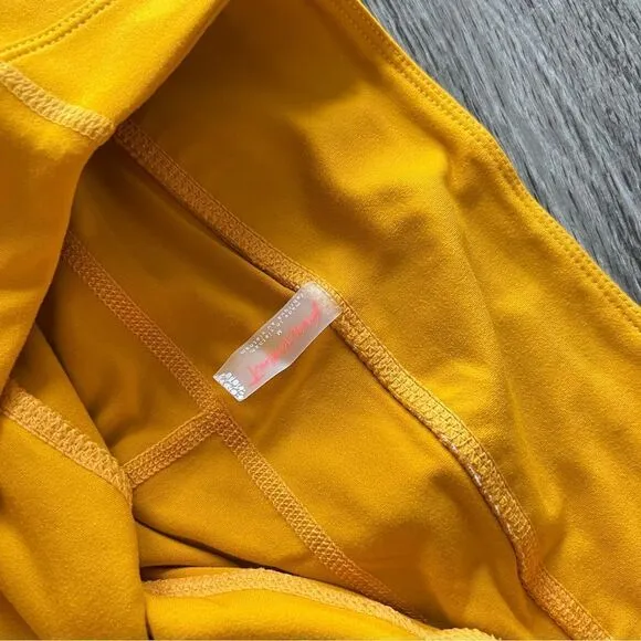NWT Free People Odessa Bike Shorts in Honeycomb Yellow Gold M