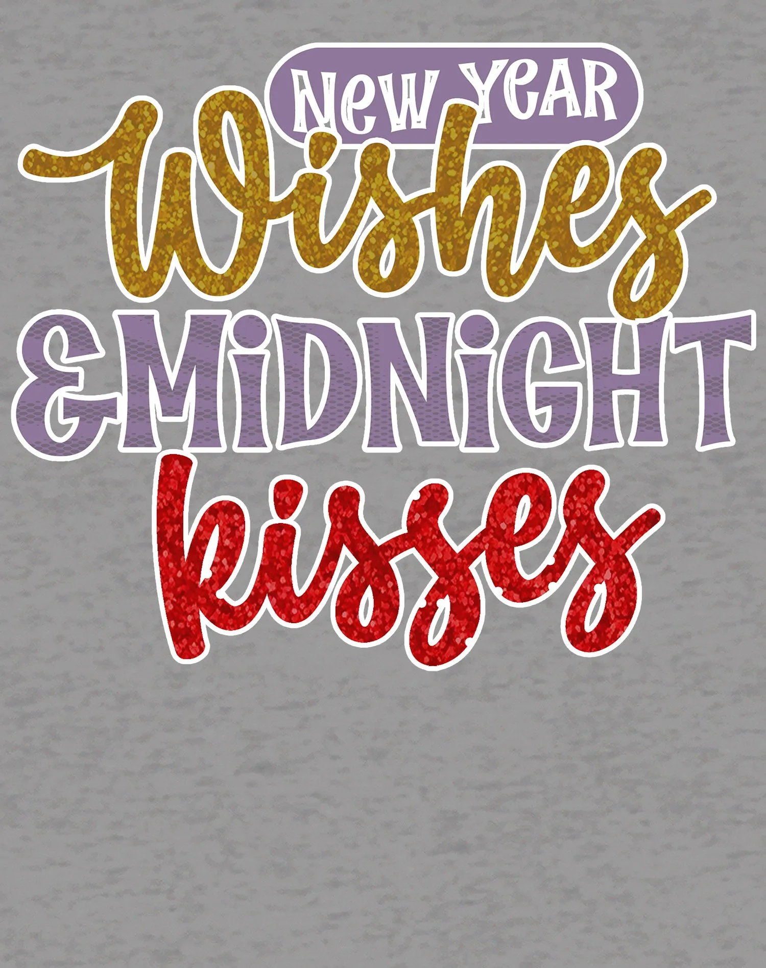 NYE New Year Wishes Midnight Kisses Eve Party Cute Couples Women's T-Shirt