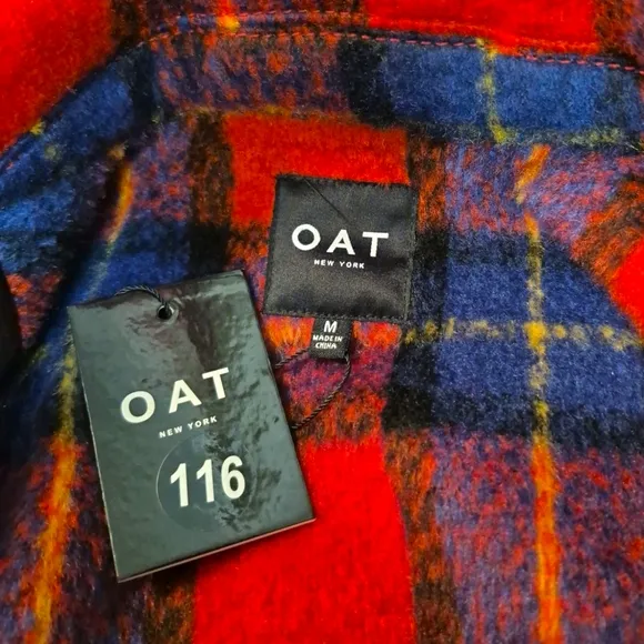 OAT New York Plaid Cropped Jacket Sz M