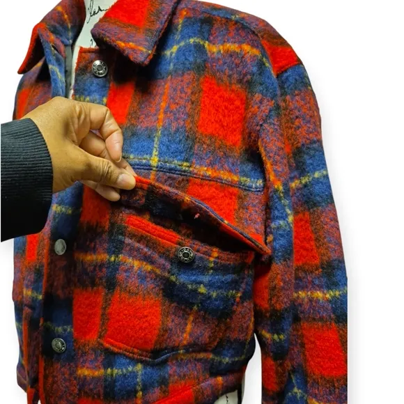 OAT New York Plaid Cropped Jacket Sz M