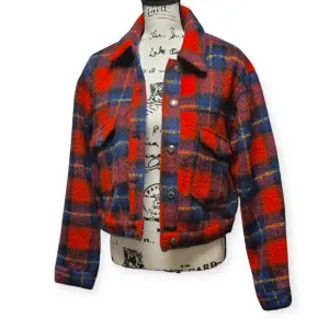 OAT New York Plaid Cropped Jacket Sz M
