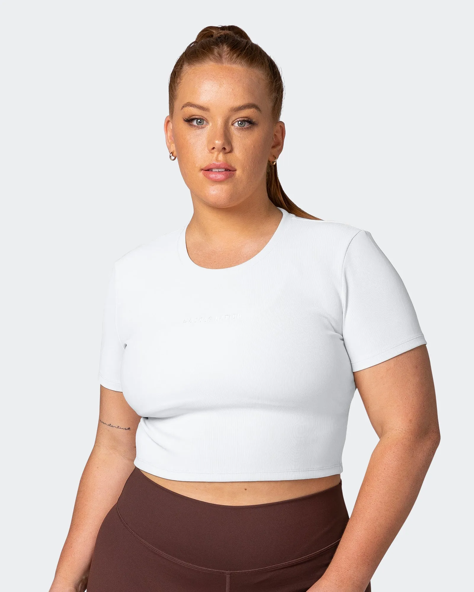 Off Duty Rib Cropped Tee - White