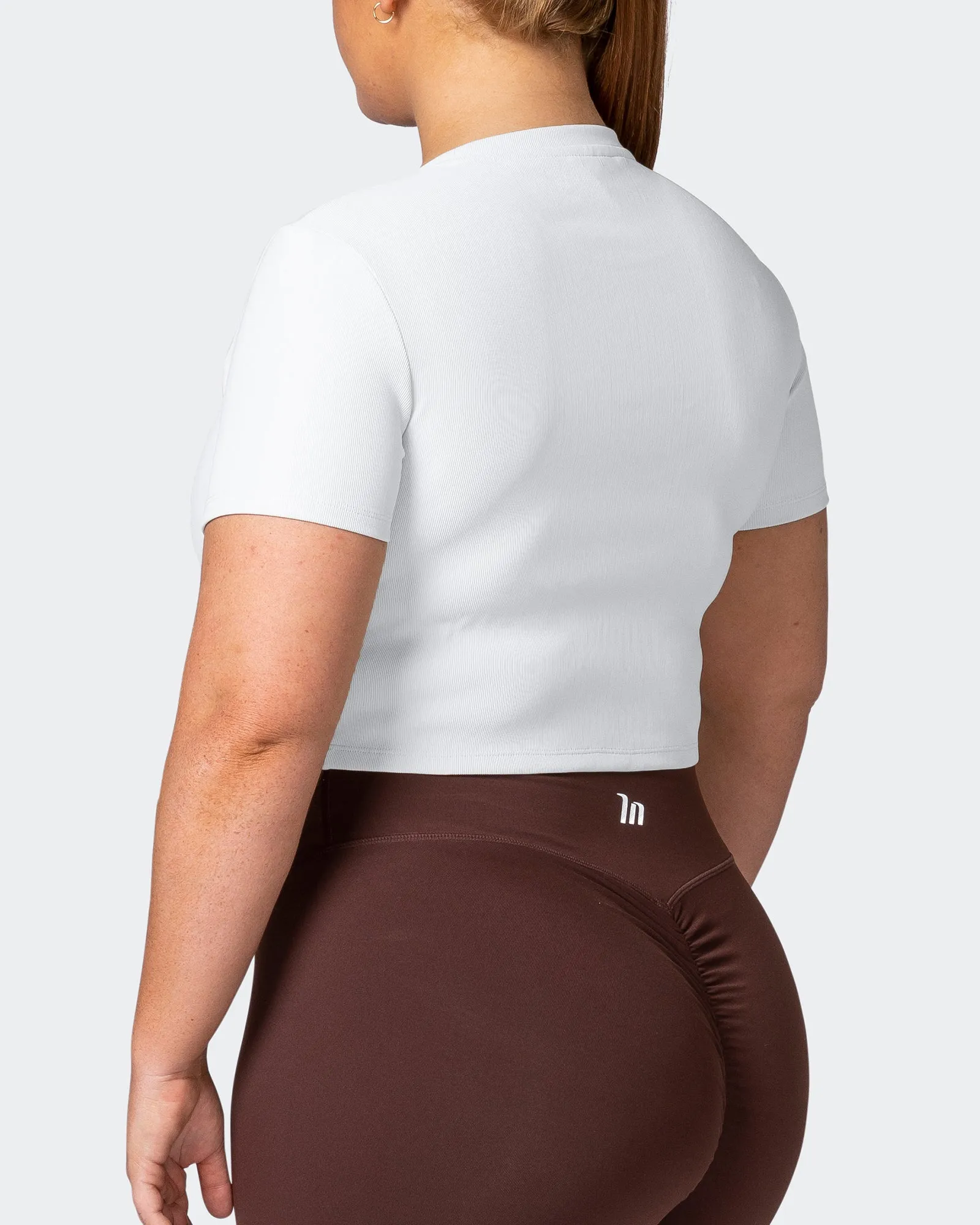 Off Duty Rib Cropped Tee - White