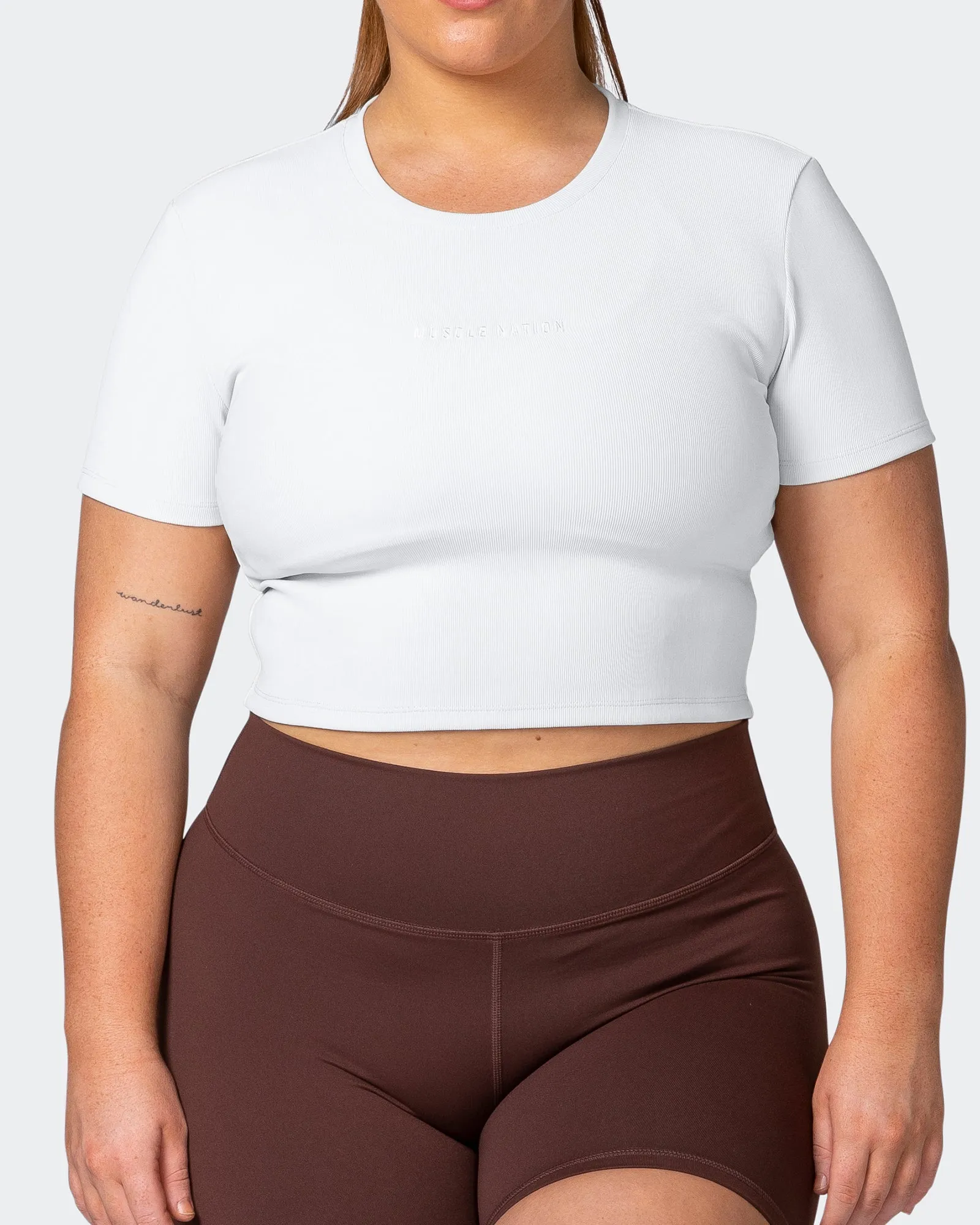 Off Duty Rib Cropped Tee - White