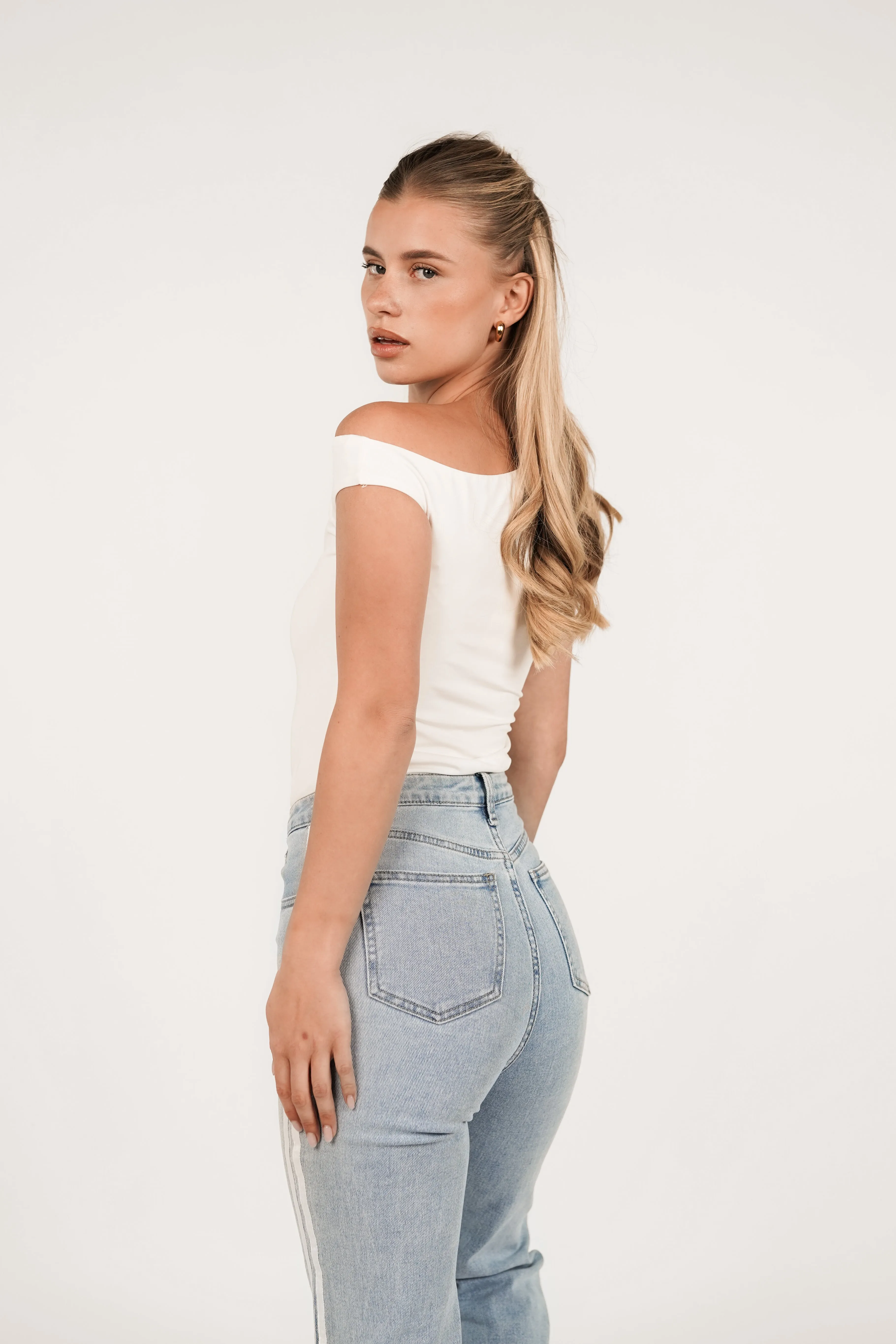 One shoulder top stretch wit - Lana