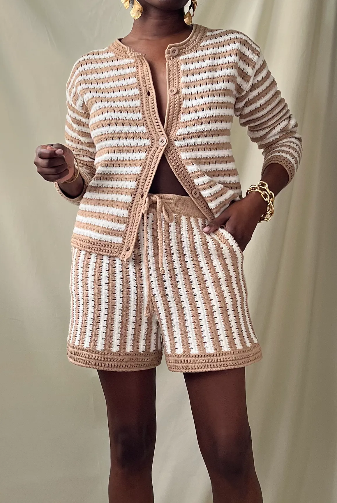 Open Knit Short Set