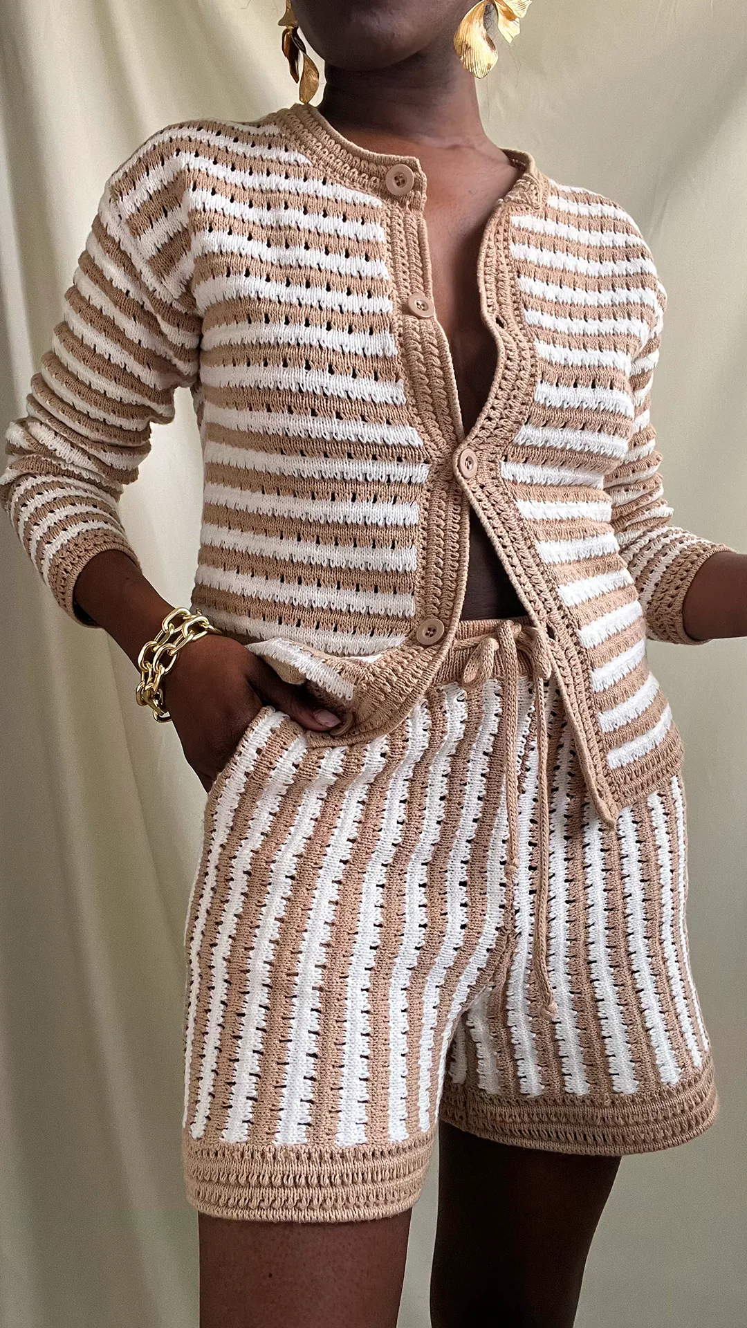Open Knit Short Set