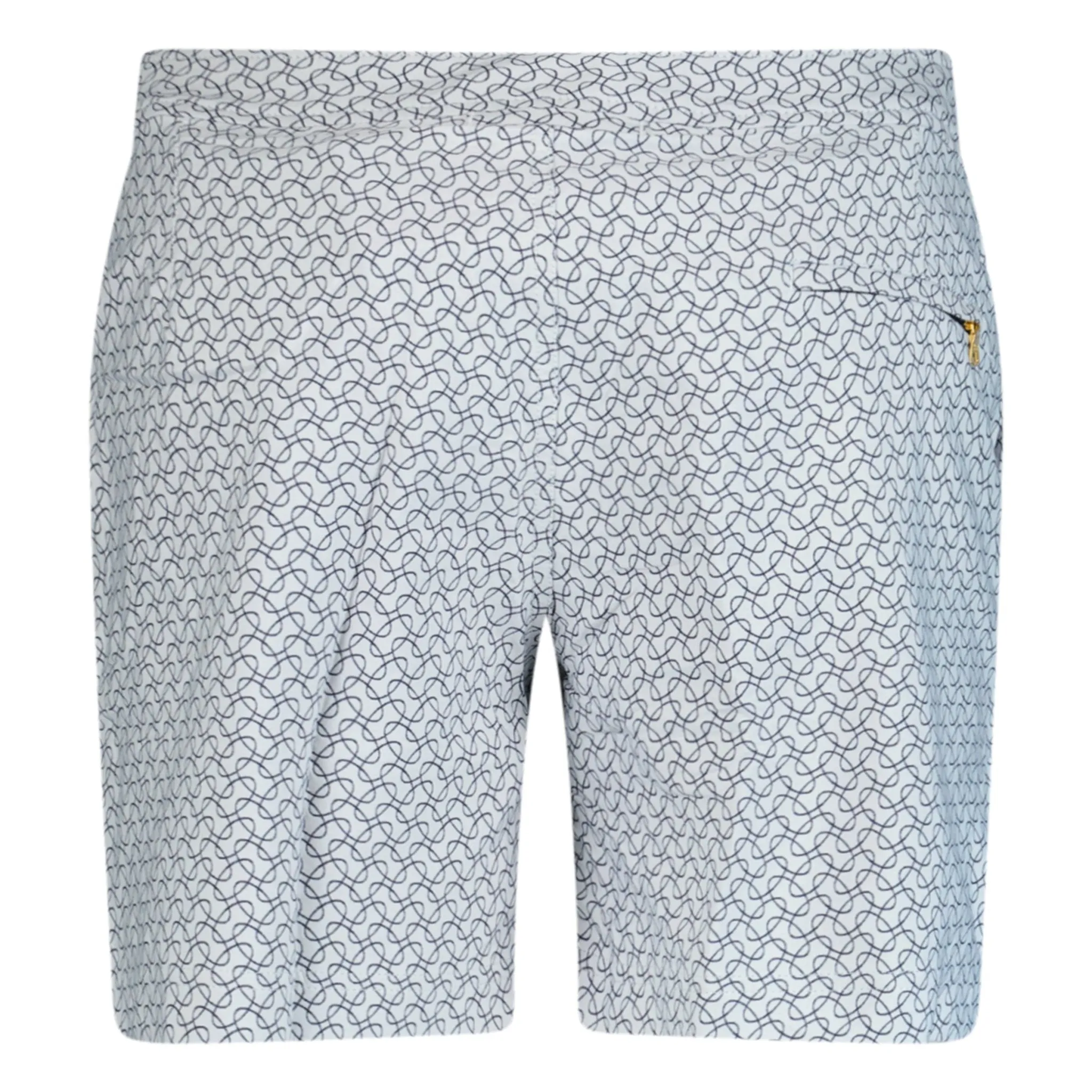 ORLEBAR BROWN BULLDOG GEOMETRIC JACQUARD SWIM SHORTS WHITE / BLUE