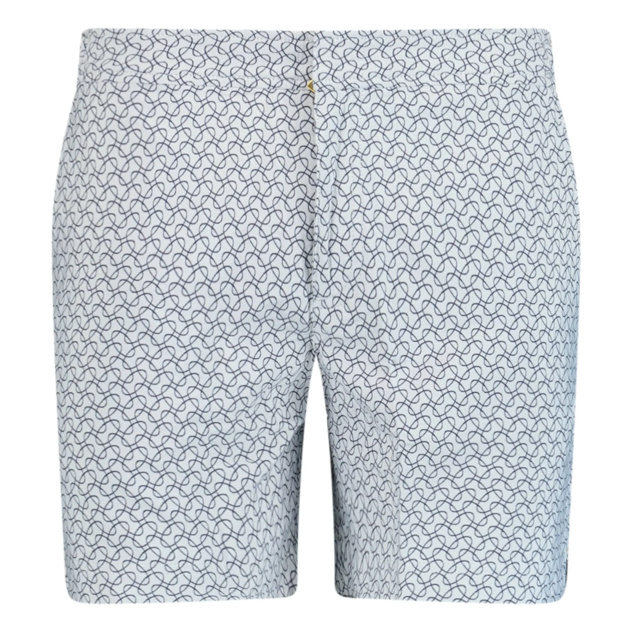 ORLEBAR BROWN BULLDOG GEOMETRIC JACQUARD SWIM SHORTS WHITE / BLUE