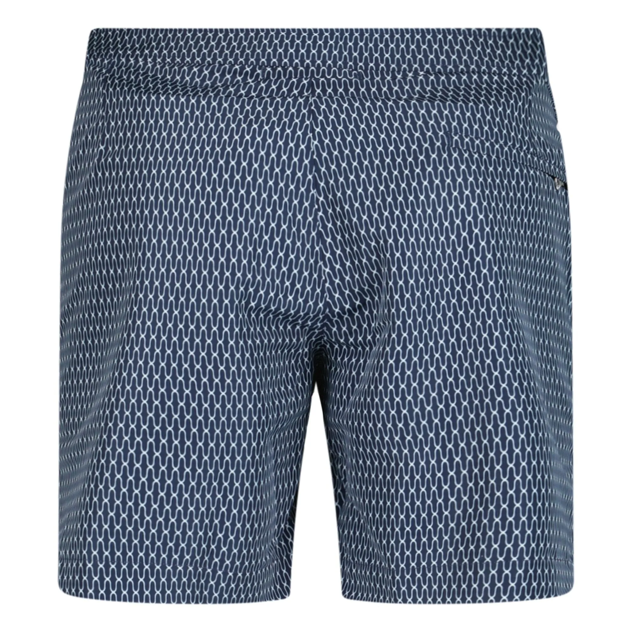 ORLEBAR BROWN BULLDOG GEOMETRIC PRINT SWIM SHORTS BLUE