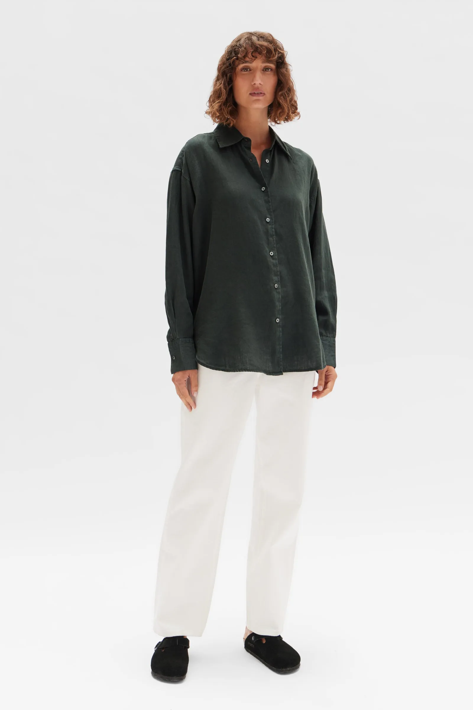 Oversized Linen Shirt Cypress
