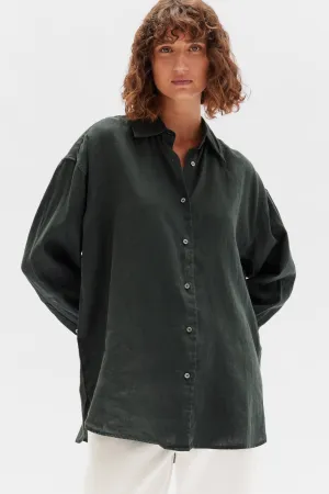 Oversized Linen Shirt Cypress
