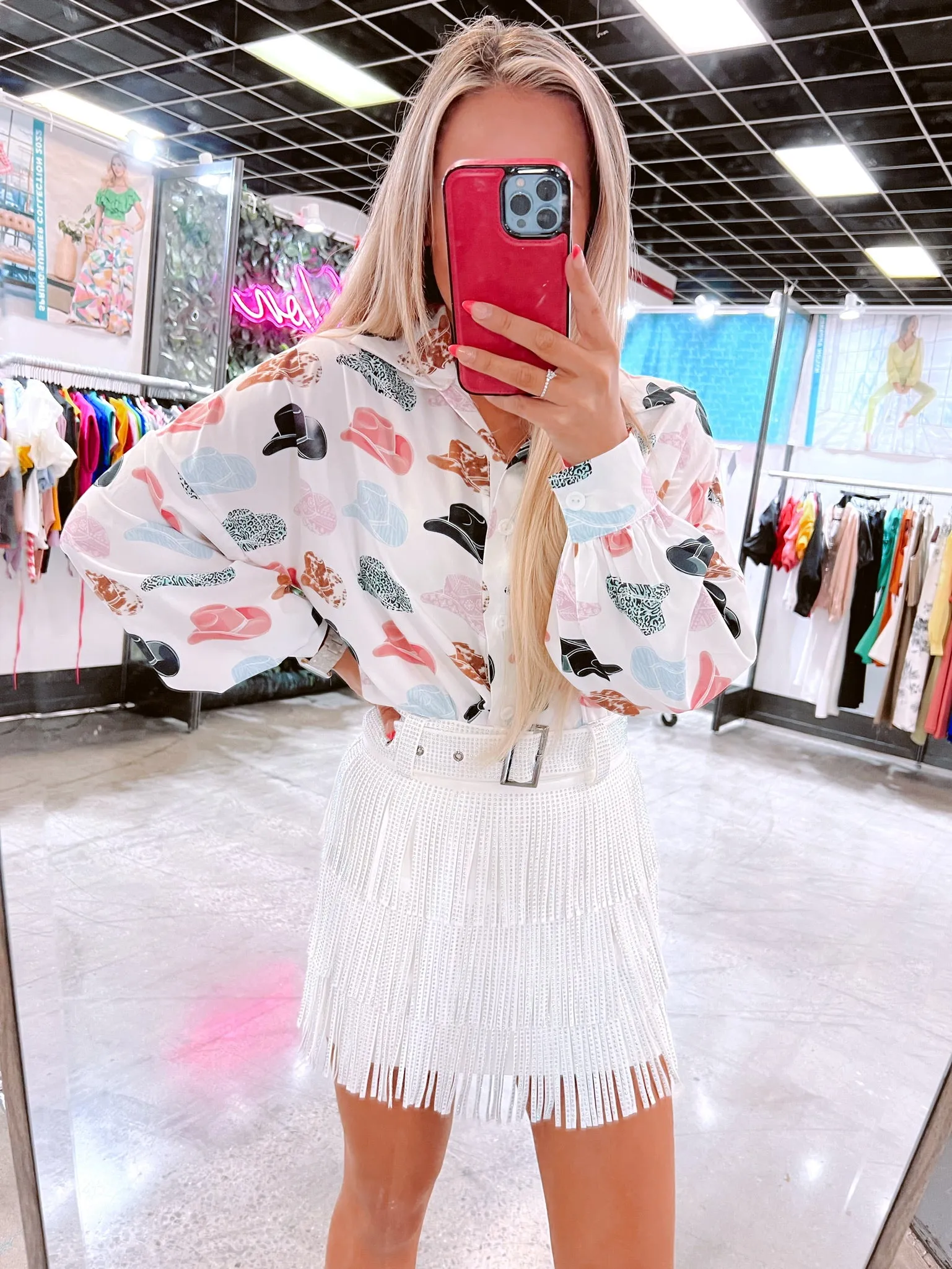 Paparazzi AB Crystal Fringe Mini Skirt - White