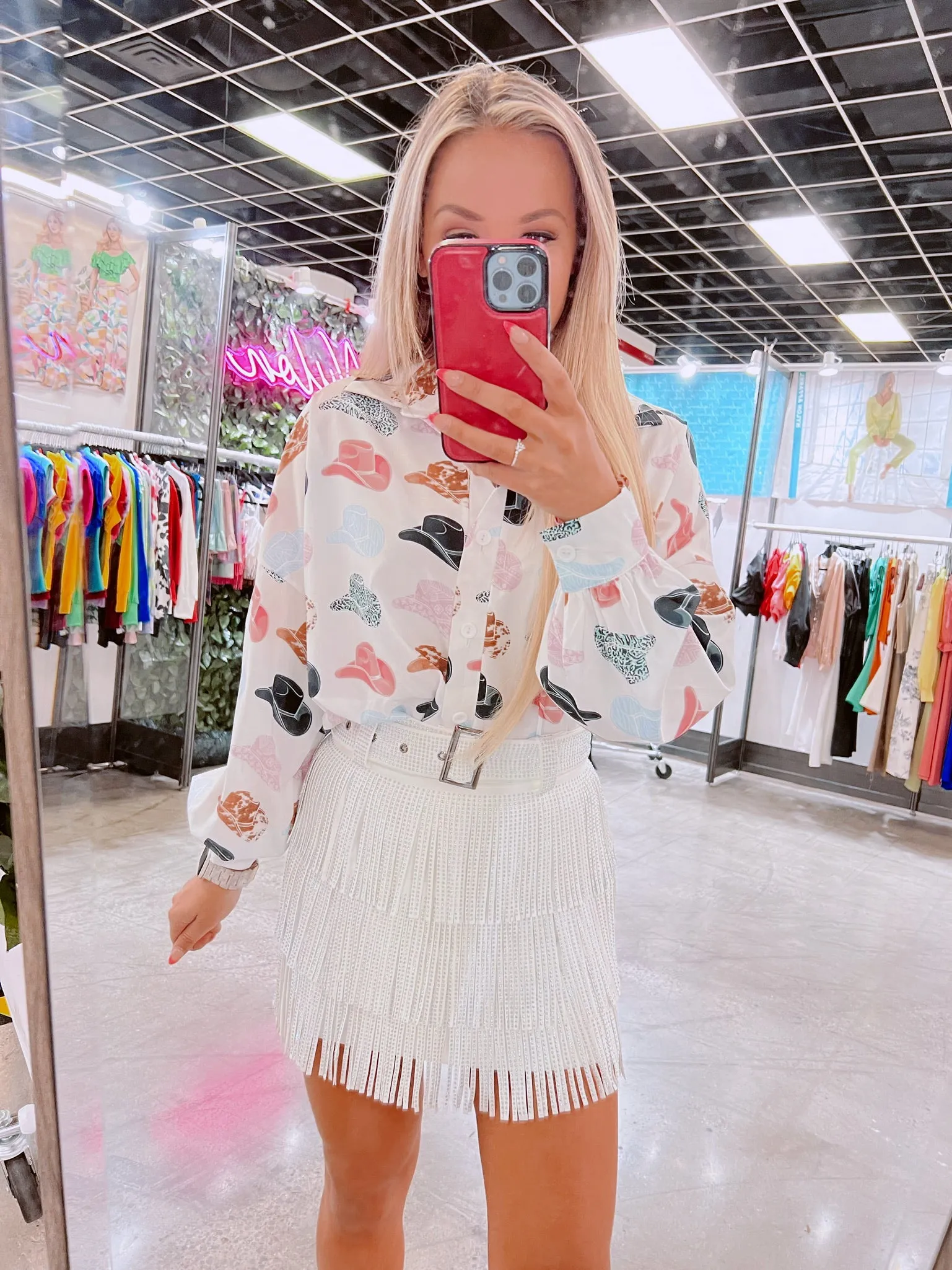 Paparazzi AB Crystal Fringe Mini Skirt - White